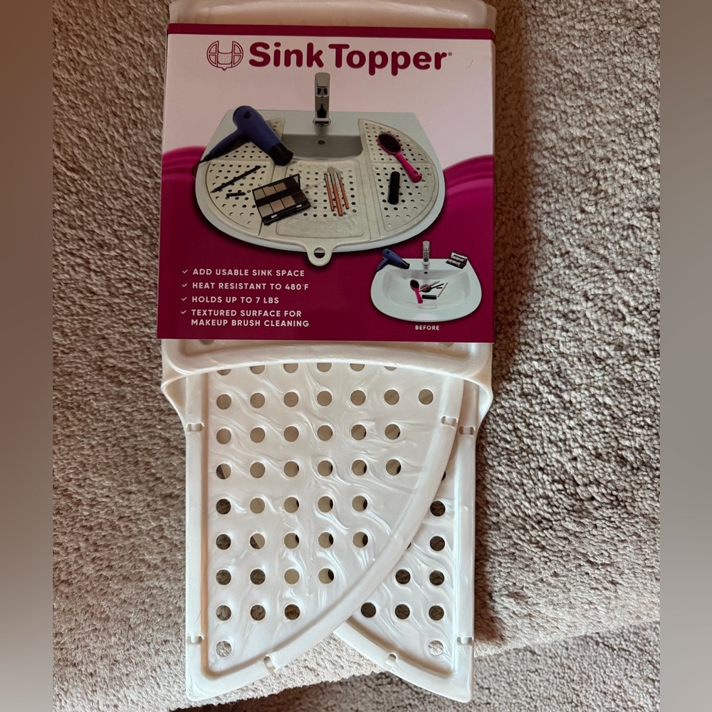 White Sink Topper with Textured Surface